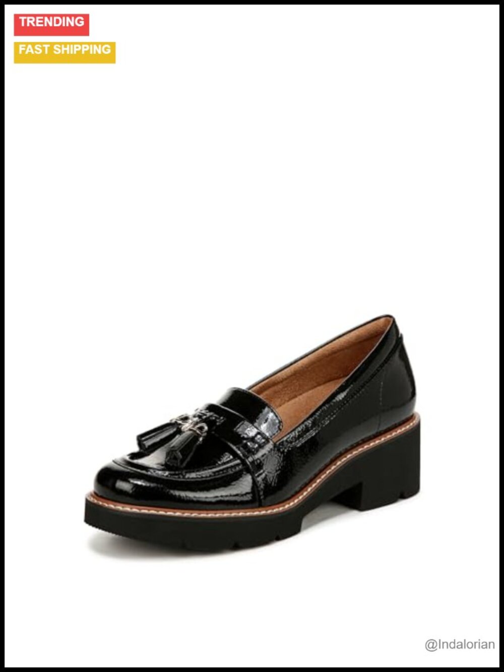 Naturalizer Women's Cabaret Tassel Loafer Heeled Slip-On Work Shoe